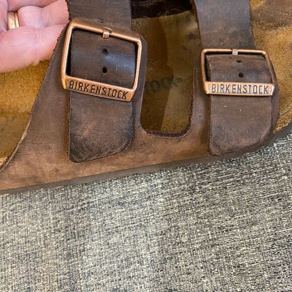 Birkenstock Arizona Oiled Leather Brown Sandals Women Size 8 - Picture 3 of 8